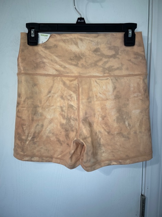 aerie Pants - NWT Offline By Aerie Goals Shortie 4’ High-Waist Metallic Biker Shorts Sz Large